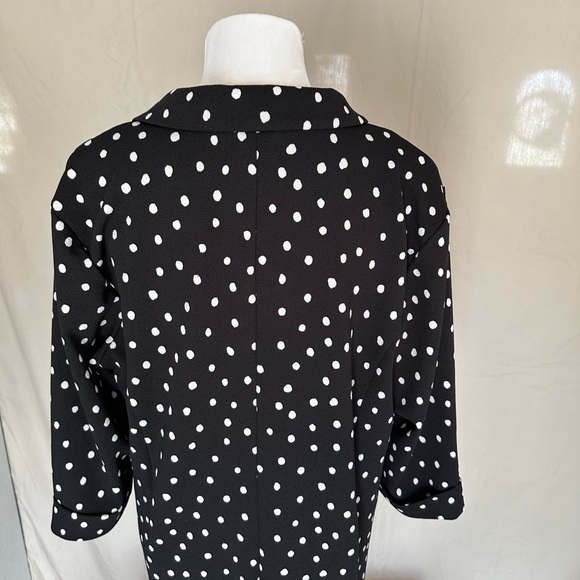 Polka Dot Blazer Maurices Versa Jacket open front black and white XXL elbow - Picture 11 of 16